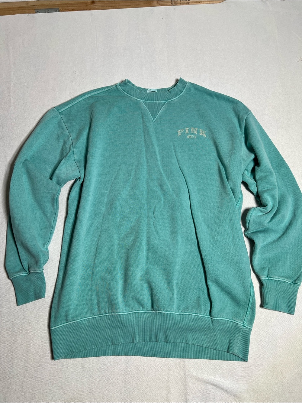 PINK Victoria's Secret Seafoam Green Crewneck Sweatshirt